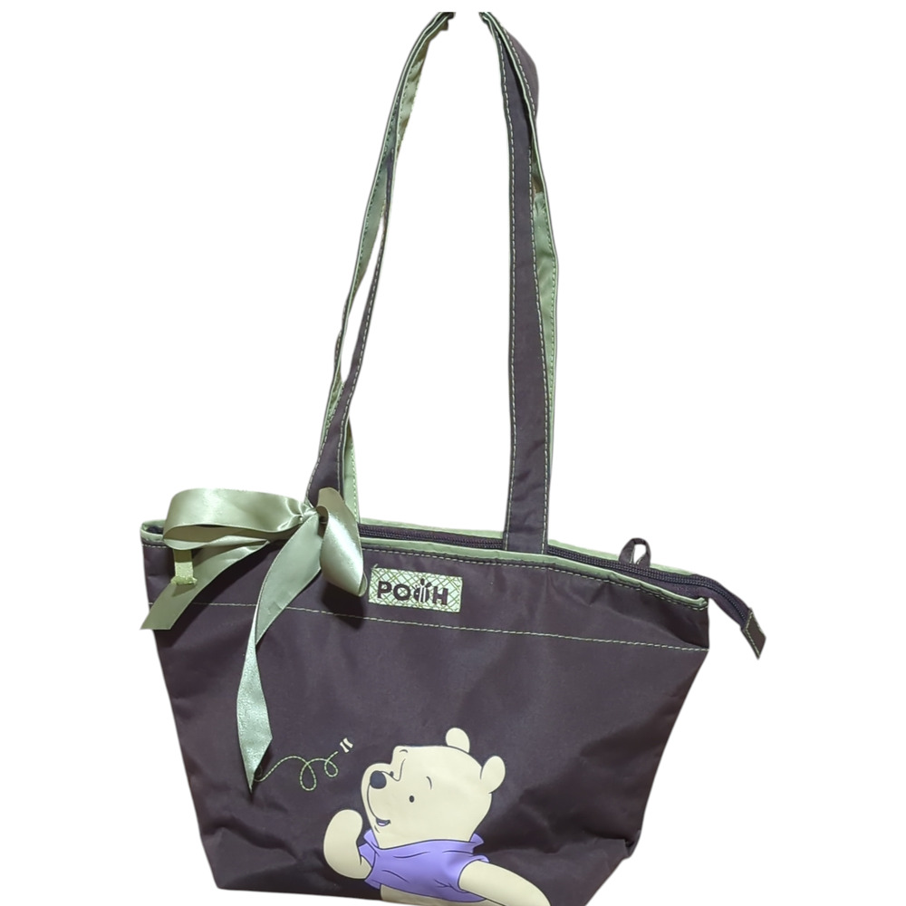 DISNEY Baby Winnie the Pooh Brown Green Small Diaper Bag Purse